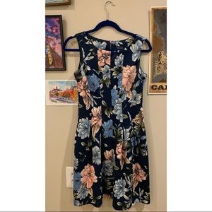 Navy Blue Floral Dress
